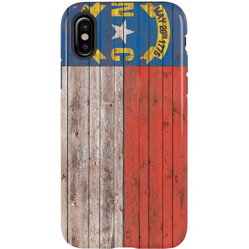 North Carolina Flag Dark Wood iPhone X Pro Case