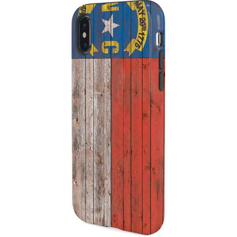 North Carolina Flag Dark Wood iPhone X Pro Case