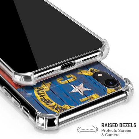 North Carolina Flag Dark Wood iPhone XR Clear Case