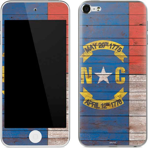 North Carolina Flag Dark Wood Apple iPod Skin