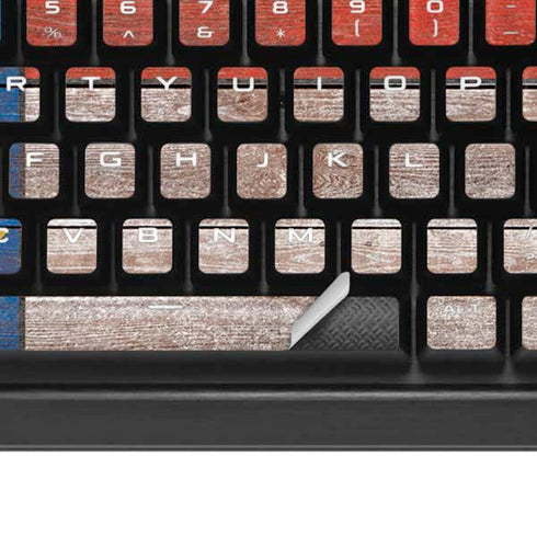 North Carolina Flag Dark Wood K95 RGB PLATINUM Mechanical Gaming Keyboard Skin