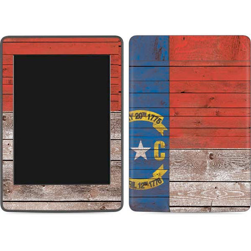 North Carolina Flag Dark Wood Amazon Kindle Skin