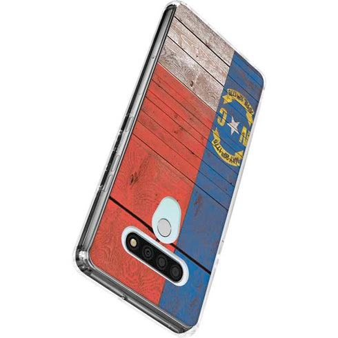 North Carolina Flag Dark Wood LG Stylo 6 Clear Case