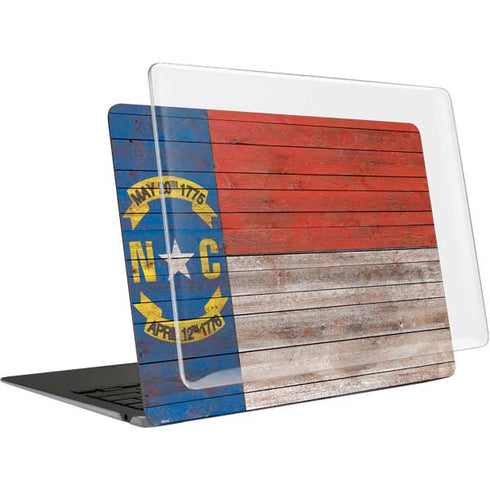 North Carolina Flag Dark Wood MacBook Air 13in (2020) Case plus Skin