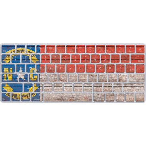 North Carolina Flag Dark Wood Magic Keyboard Skin