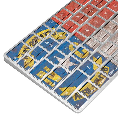 North Carolina Flag Dark Wood Magic Keyboard Skin