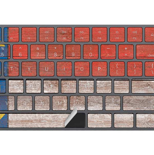 North Carolina Flag Dark Wood Magic Keyboard with Numeric Keypad Skin
