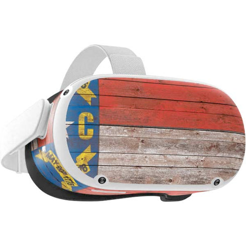 North Carolina Flag Dark Wood Oculus Quest 2 Skin