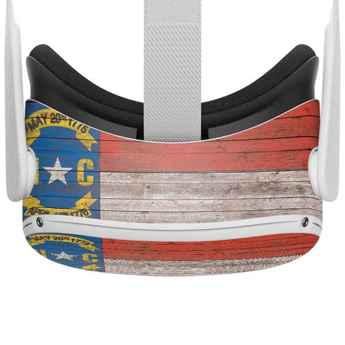 North Carolina Flag Dark Wood Oculus Quest 2 Skin