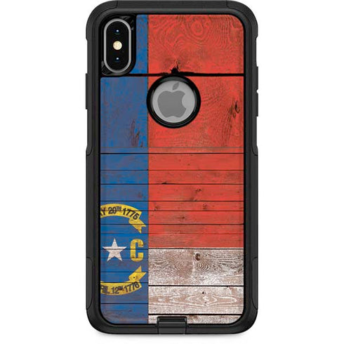 North Carolina Flag Dark Wood Otterbox Commuter iPhone Skin