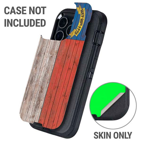 North Carolina Flag Dark Wood Otterbox Defender iPhone Skin