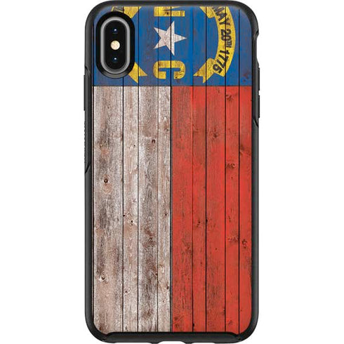 North Carolina Flag Dark Wood Otterbox Symmetry iPhone Skin