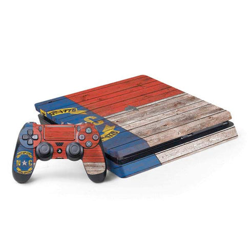 North Carolina Flag Dark Wood PS4 Slim Bundle Skin