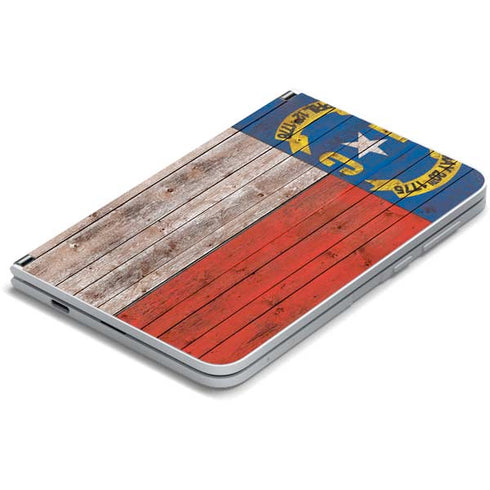 North Carolina Flag Dark Wood Surface Duo Skin