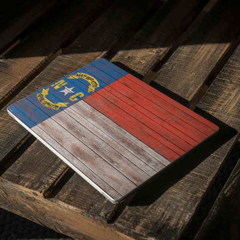 North Carolina Flag Dark Wood Surface Laptop 3 13.5in Skin