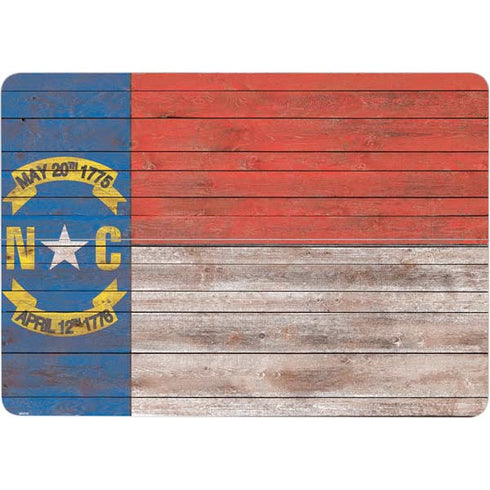 North Carolina Flag Dark Wood Surface Laptop Studio Skin