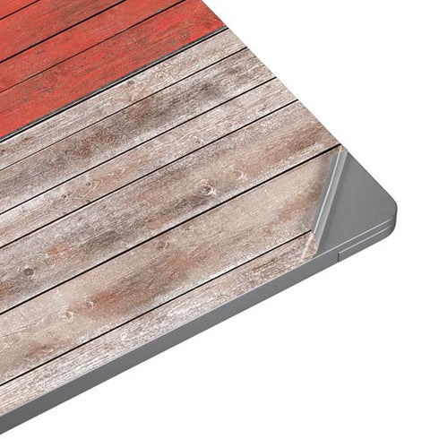 North Carolina Flag Dark Wood Universal Laptop 18in (14.6 x 10.6in) Skin