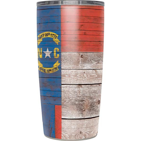 North Carolina Flag Dark Wood Yeti 20oz Tumbler Skin