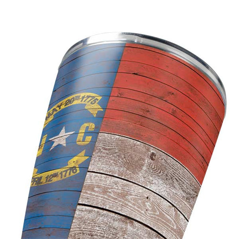 North Carolina Flag Dark Wood Yeti 20oz Tumbler Skin