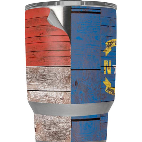 North Carolina Flag Dark Wood Yeti 20oz Tumbler Skin