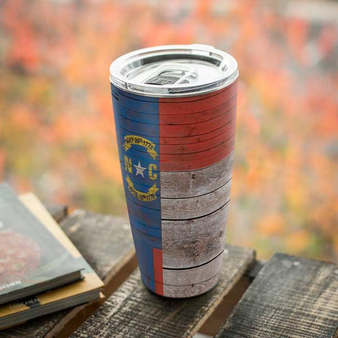North Carolina Flag Dark Wood Yeti 20oz Tumbler Skin