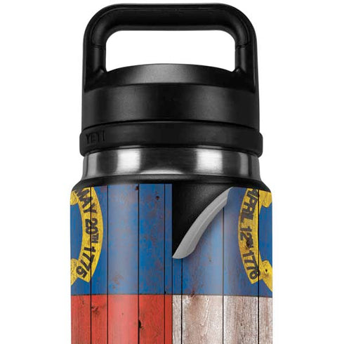 North Carolina Flag Dark Wood YETI Rambler 26oz Bottle Skin