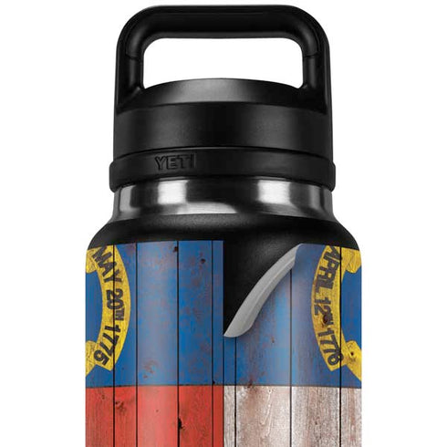North Carolina Flag Dark Wood YETI Rambler 36oz Bottle Skin