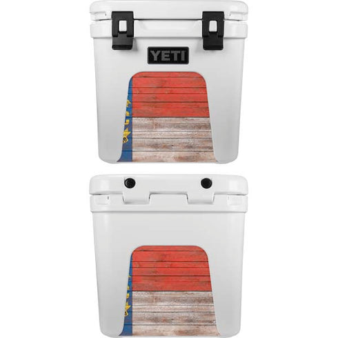 North Carolina Flag Dark Wood YETI Roadie 24 Hard Cooler Skin
