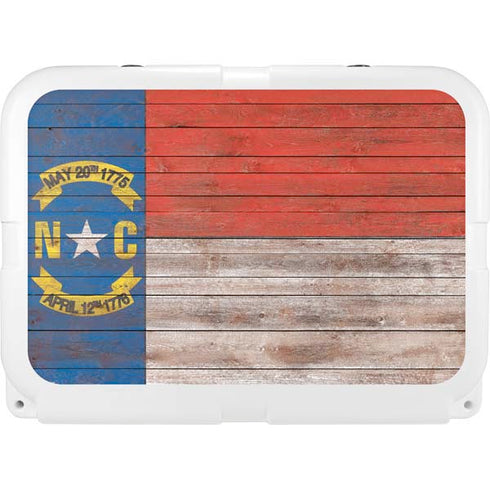 North Carolina Flag Dark Wood YETI Tundra 35 Hard Cooler Skin
