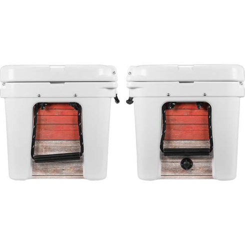 North Carolina Flag Dark Wood YETI Tundra 35 Hard Cooler Skin