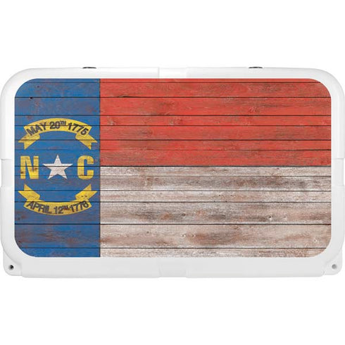 North Carolina Flag Dark Wood YETI Tundra 45 Hard Cooler Skin