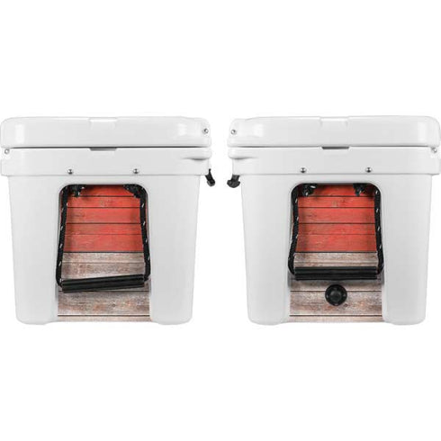 North Carolina Flag Dark Wood YETI Tundra 45 Hard Cooler Skin