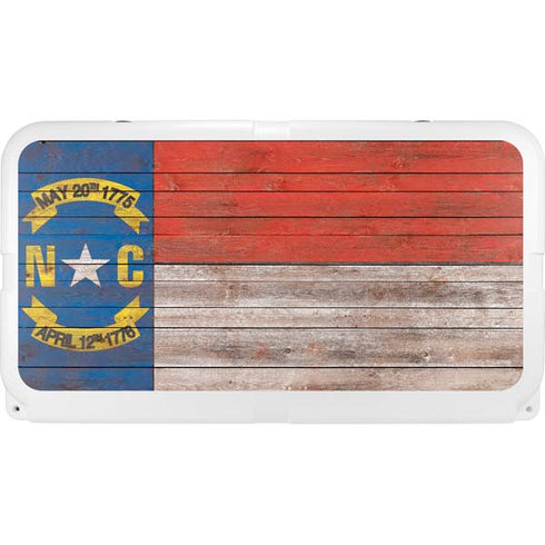 North Carolina Flag Dark Wood YETI Tundra 75 Hard Cooler Skin