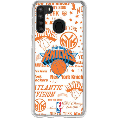 NBA NY Knicks Historic Blast Galaxy A21 Clear Case