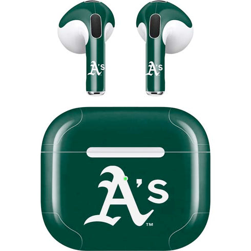 MLB Oakland Athletics - Solid Distressed Apple AirPods (3rd Gen 2021) Skin