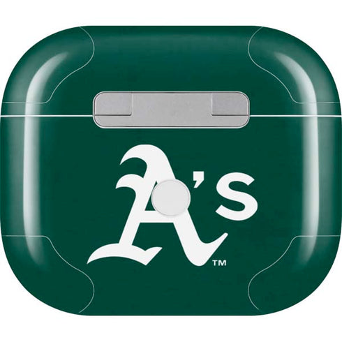 MLB Oakland Athletics - Solid Distressed Apple AirPods (3rd Gen 2021) Skin