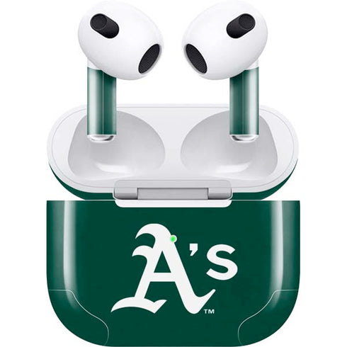 MLB Oakland Athletics - Solid Distressed Apple AirPods (3rd Gen 2021) Skin