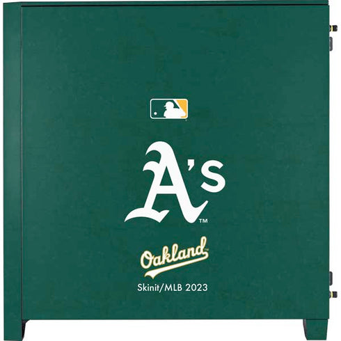 MLB Oakland Athletics - Solid Distressed Corsair 4000D Tempered Glass Mid-Tower ATX Case Skin