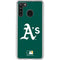 MLB Oakland Athletics - Solid Distressed Galaxy A21 Clear Case