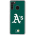 MLB Oakland Athletics - Solid Distressed Galaxy A21 Clear Case