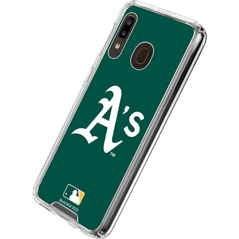 MLB Oakland Athletics - Solid Distressed Galaxy A30 Clear Case