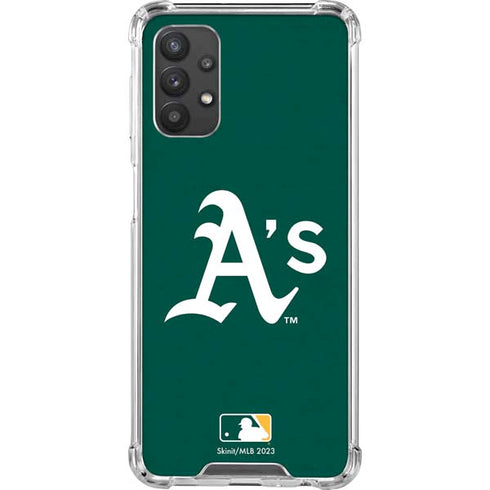 MLB Oakland Athletics - Solid Distressed Galaxy A32 5G Clear Case