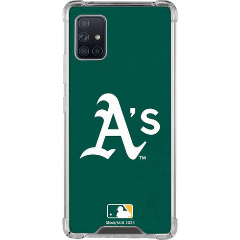 MLB Oakland Athletics - Solid Distressed Galaxy A51 5G Clear Case