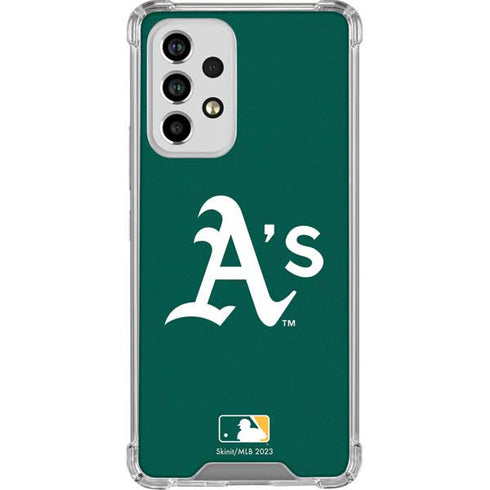 MLB Oakland Athletics - Solid Distressed Galaxy A53 5G Clear Case