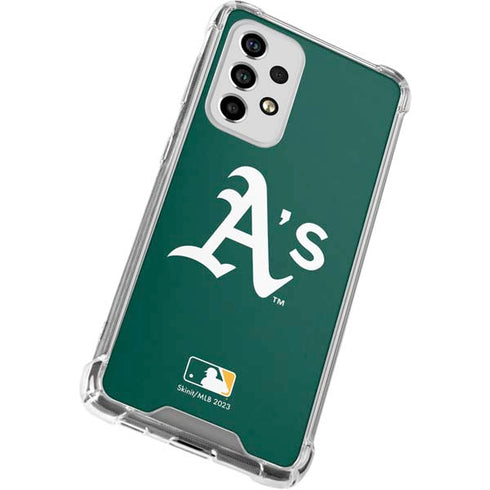 MLB Oakland Athletics - Solid Distressed Galaxy A53 5G Clear Case