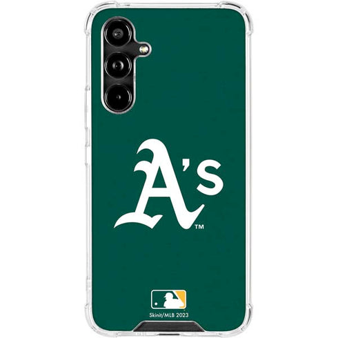 MLB Oakland Athletics - Solid Distressed Galaxy A54 5G Clear Case