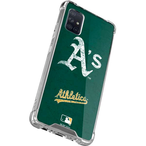 MLB Oakland Athletics - Solid Distressed Galaxy A71 5G Clear Case