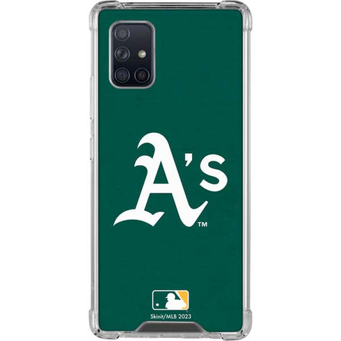 MLB Oakland Athletics - Solid Distressed Galaxy A71 5G Clear Case