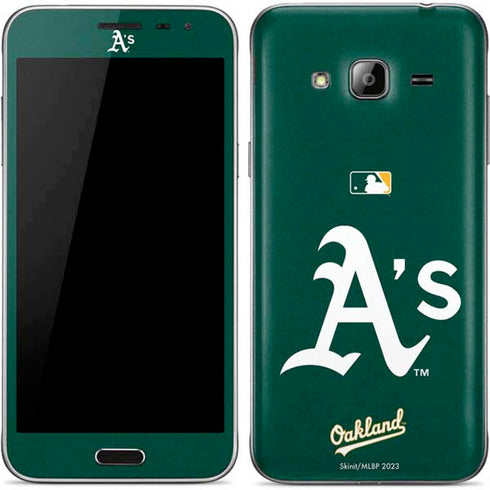 MLB Oakland Athletics - Solid Distressed Galaxy J3 Skin