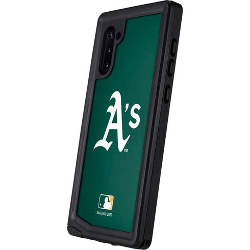 MLB Oakland Athletics - Solid Distressed Galaxy Note 10 Waterproof Case